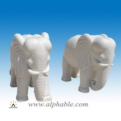 White marble feng shui elephant SA-087