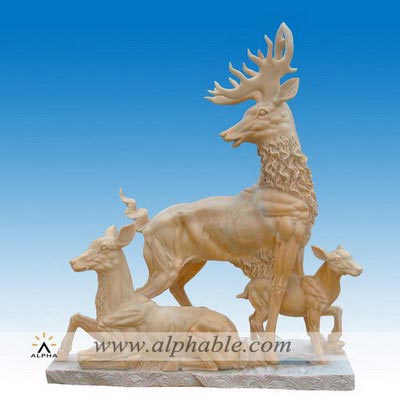 Garden marble reindeer sculpture SA-091