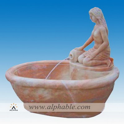 Pink marble bath tub ST-020