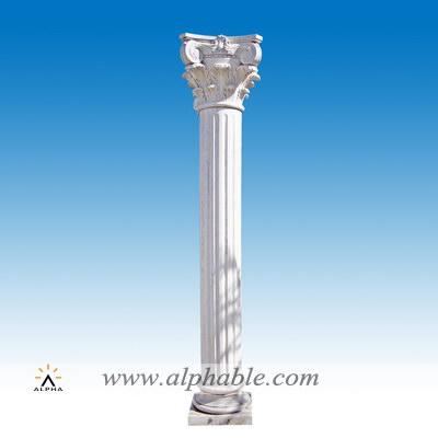 Outdoor Corinthian style fluted marble pillar SP-016