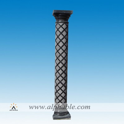 Modern black marble column pillar SP-053