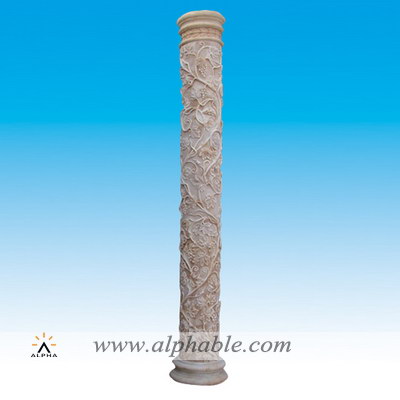 Exquisitely hand carved marble pillar design SP-056