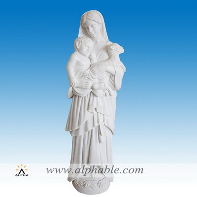 Marble Mary and baby Jesus statue SS-268