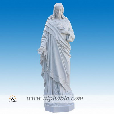 Life size marble sacred heart of Jesus statue SS-412