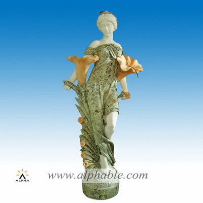 Marble girl statue lamp SS-158