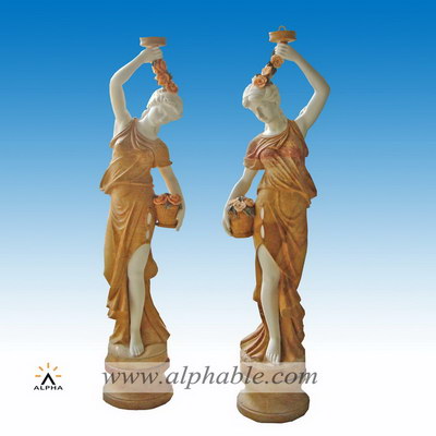 Natural marble statue lamp SS-169
