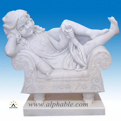 Boy laying on sofa sculpture SS-172