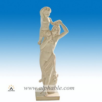 Marble baby on mother shoulder statue SS-190