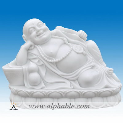 Marble Sleeping happy Buddha statue SS-355