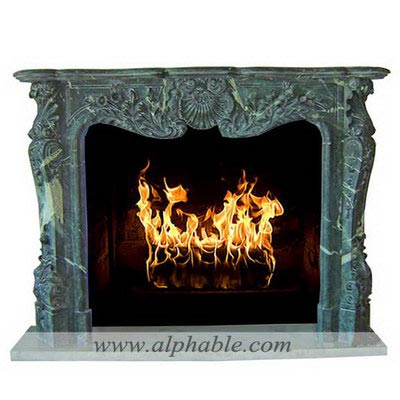 Green marble fireplace SF-001