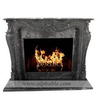 Grey marble fireplace SF-086