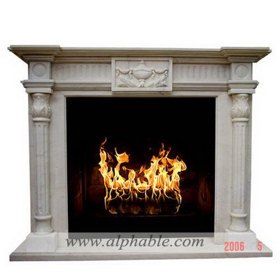 Living room stone fireplace SF-092