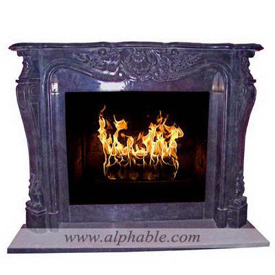 Black marble fireplace surround SF-094