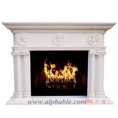 Carved marble white mantelpiece SF-099