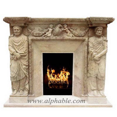 Travertine stone fireplace mantel SF-103