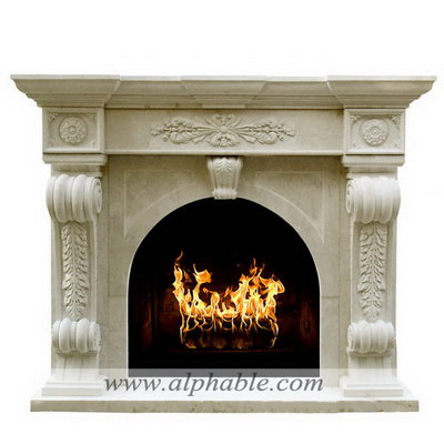 Carved marble arched design fireplace mantel SF-114
