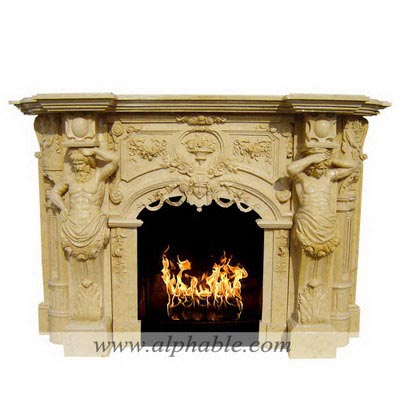 Arched stone fireplace SF-142