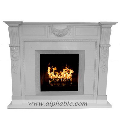 White marble fireplace with hearth SF-147
