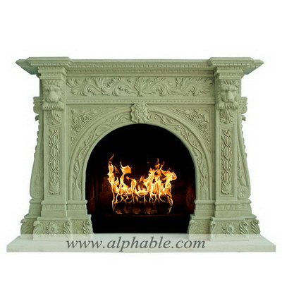 Carved arched inner slabs fireplace mantel SF-150