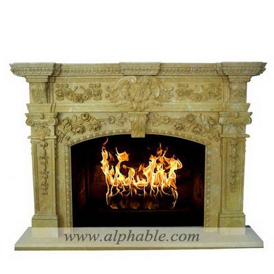 Carved stone fireplace SF-168
