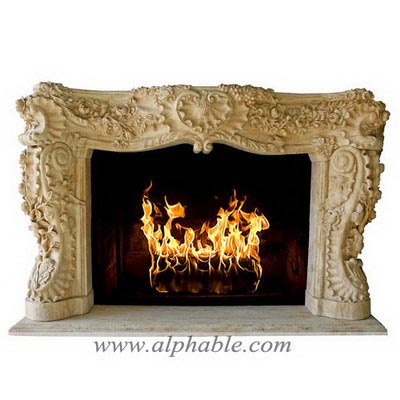 Travertine stone fireplace SF-179