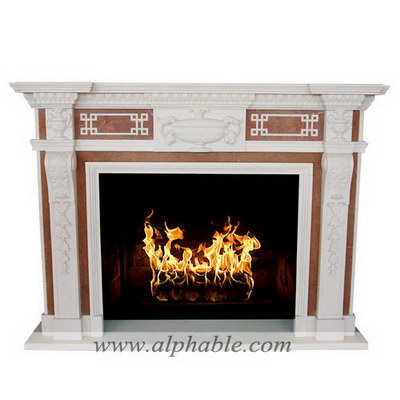 Mixed color marble Victorian fireplace surround SF-193