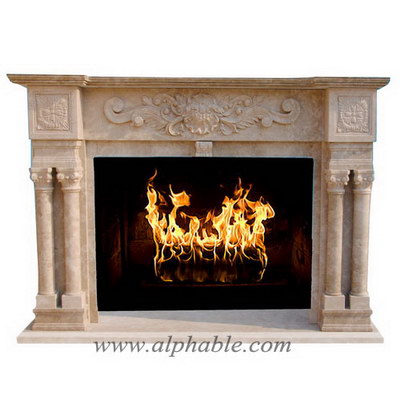 Grey stone fireplace SF-266