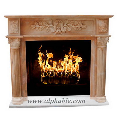 Red stone fireplace mantel SF-287