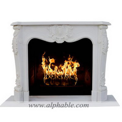 White marble electric fireplace SF-295