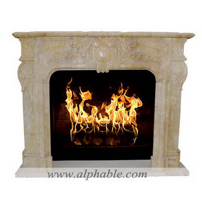 Yellow travertine fireplace mantel SF-298