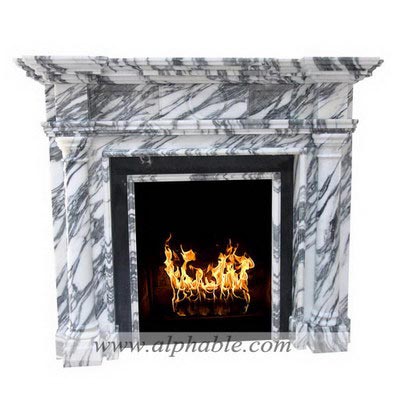 Italy white Carrara marble fireplace mantel SF-300