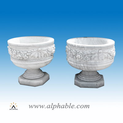Carved marble outdoor garden planters SFP-075