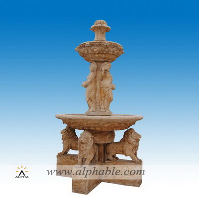Garden fountains of stone lion fountain SZF-048