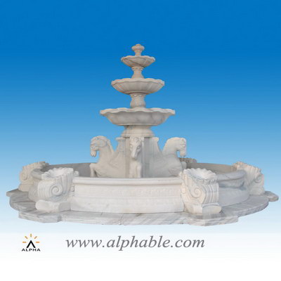 Outdoor marble horse fountain SZF-072