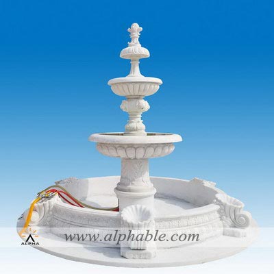 White marble fountain pool water features SZF-080