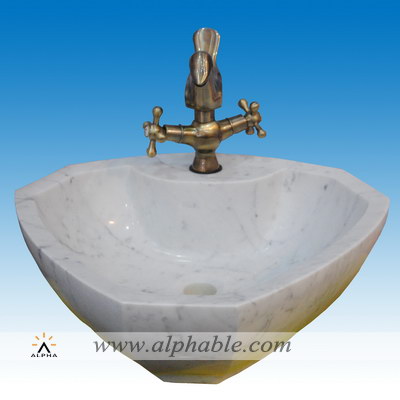 White stone vessel sink SK-038
