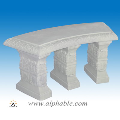 Three legs curved stone bench STB-029