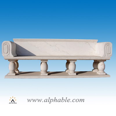 Garden white marble bench STB-031