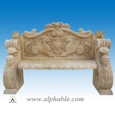 Stone garden table and benches STB-036