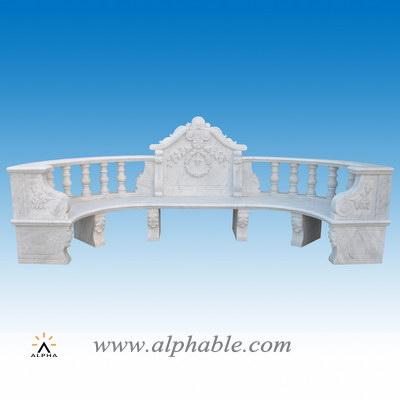 Carved marble outdoor garden bench STB-048