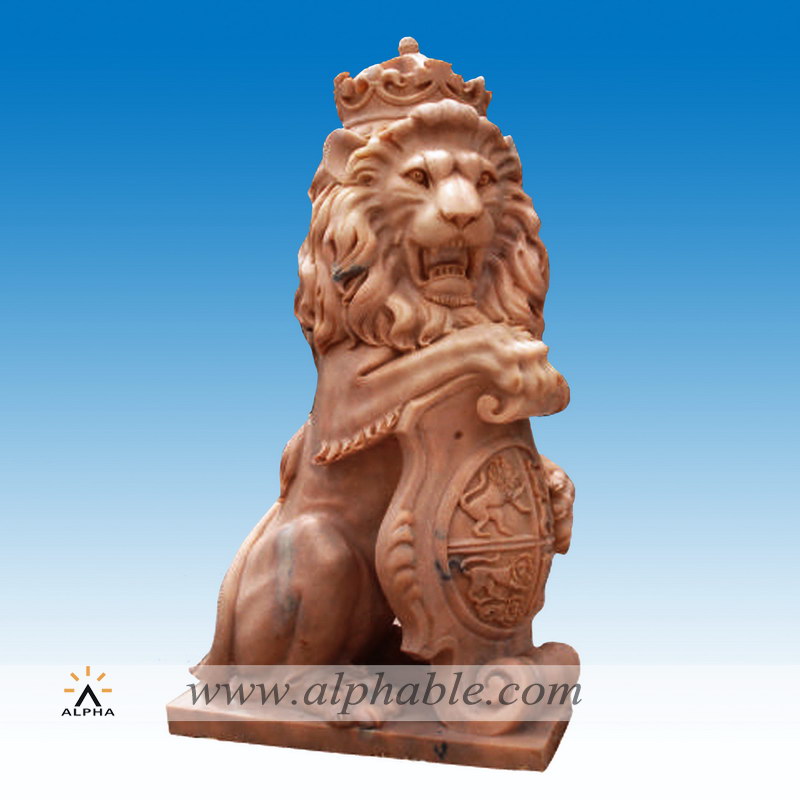 Yard ornament marble lion king statue SA-002