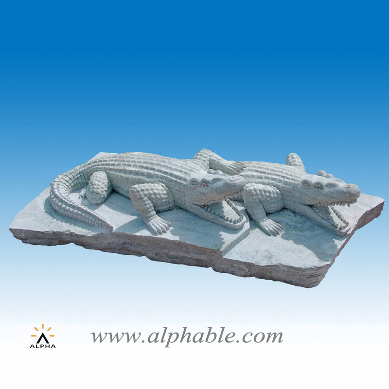 Garden marble crocodile sculpture SA-063