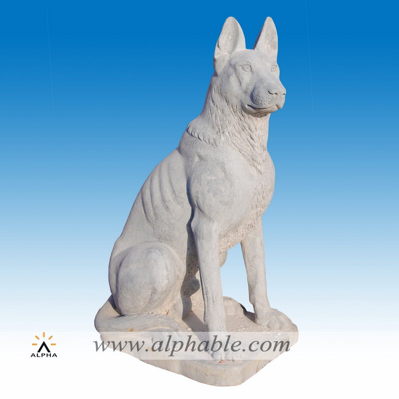 Marble dog sculpture SA-079