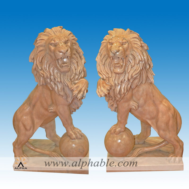 Playing ball lion statues for front door SA-083