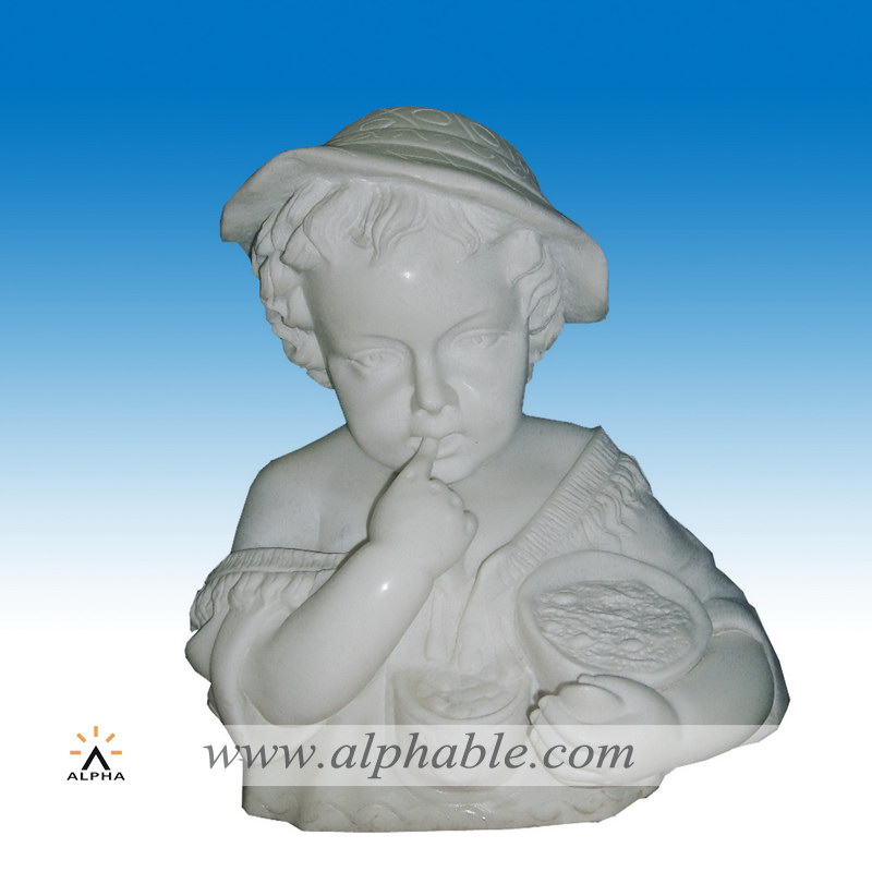 Marble child bust sculpture SB-071