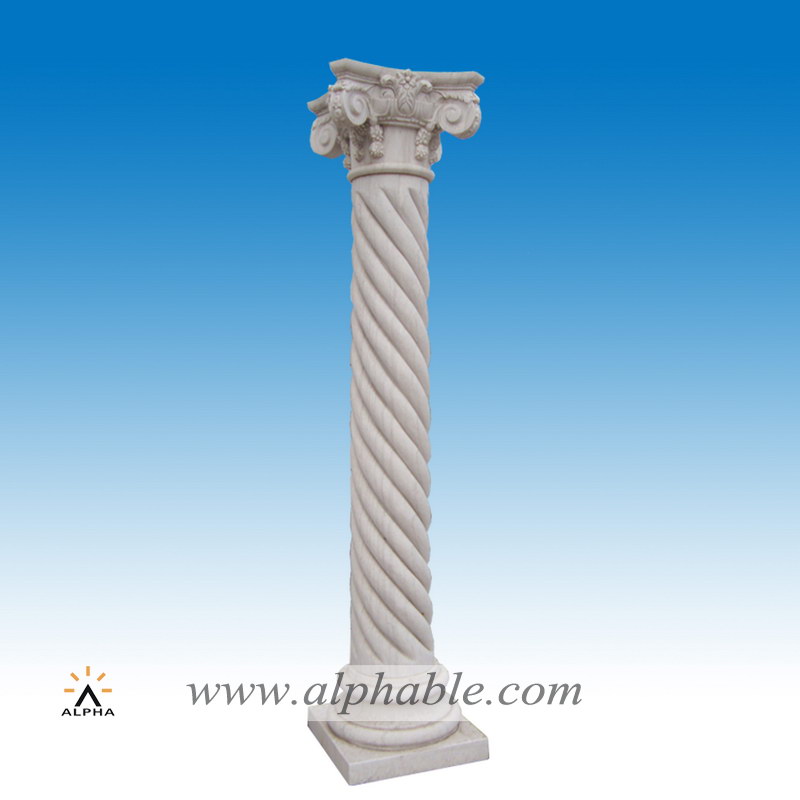 Graceful Corinthian style spiral stone pillar SP-007