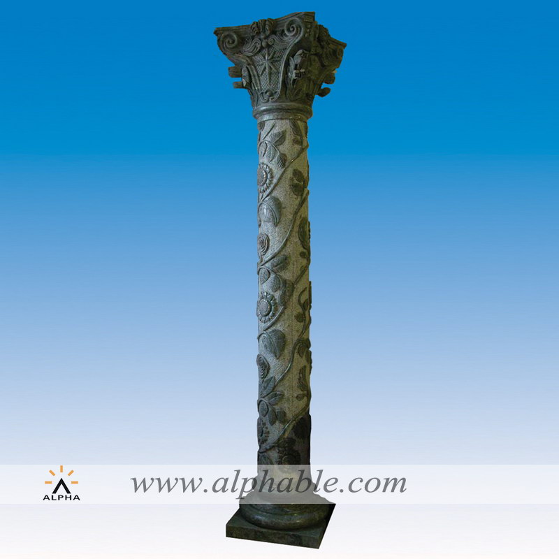 Unique design green marble column SP-015