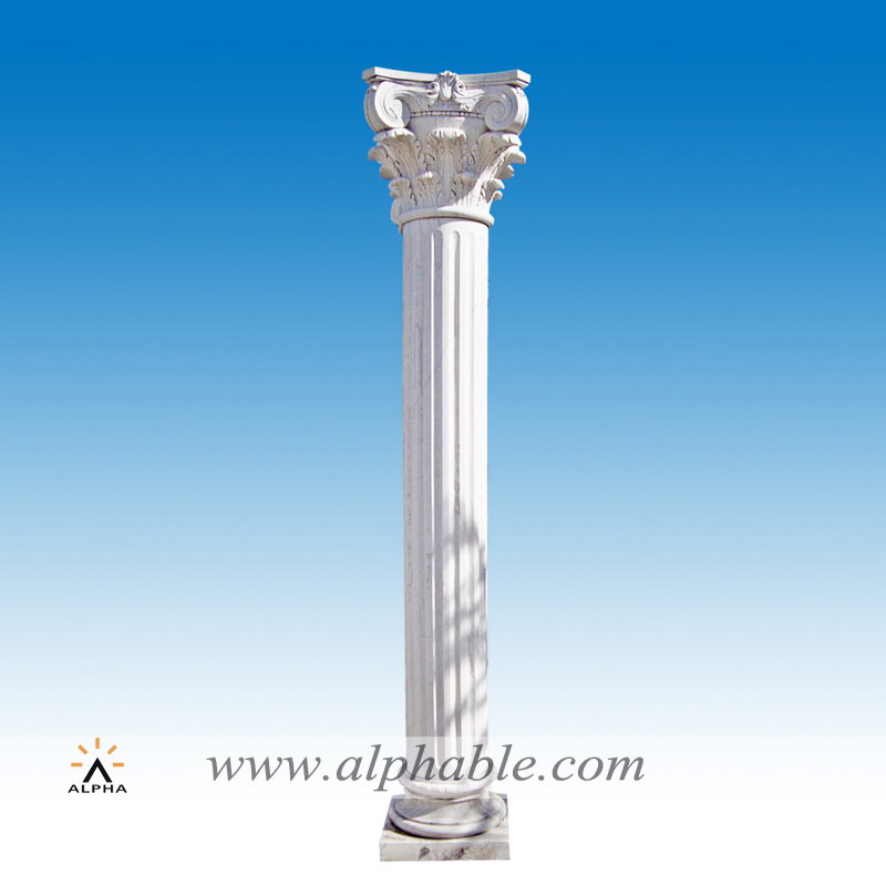 Outdoor Corinthian style fluted marble pillar SP-016