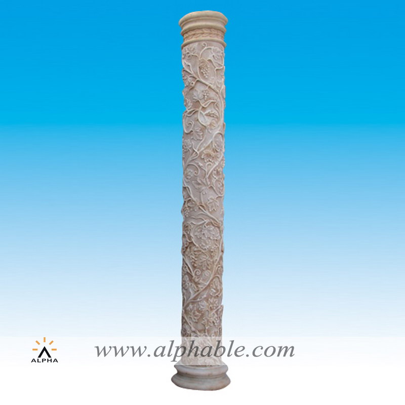 Exquisitely hand carved marble pillar design SP-056