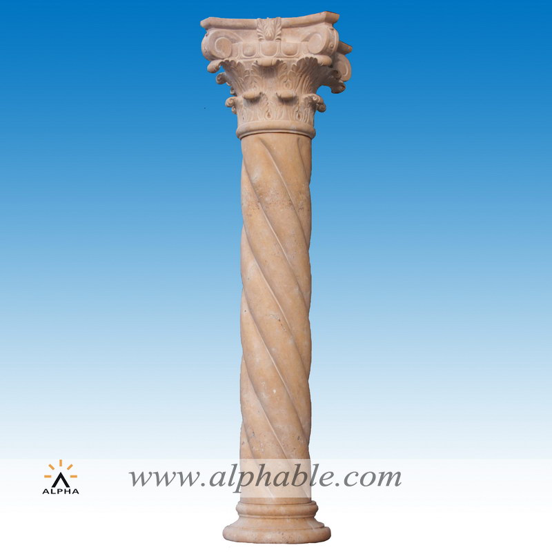 Gorgeous solid limestone spiral column SP-066